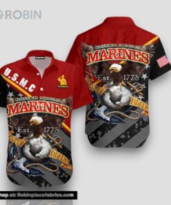 Happy Memorial Day Marines Veteran Aloha Hawaiian Shirts