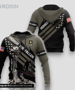 Honor The Fallen Us Veteran 3D Hoodie Veterans Day Gifts