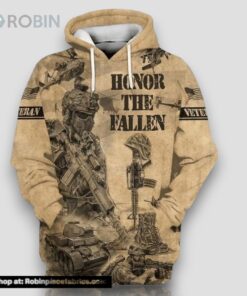 Honor The Fallen Veteran All Over Print 3D Hoodie For Army Veteran
