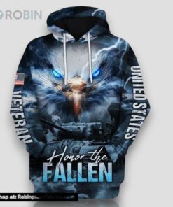 Honor The Fallen Veteran All Over Print 3D Hoodie For Military