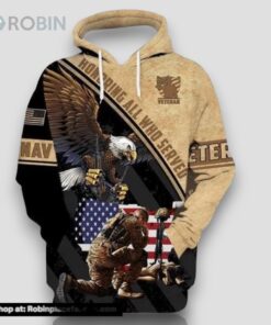 Honoring All Who Served Navy Veteran All Over Print 3D Hoodie For Military