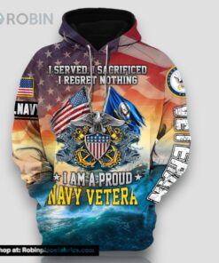 I Am A Proud Navy Veteran Zip Hoodie