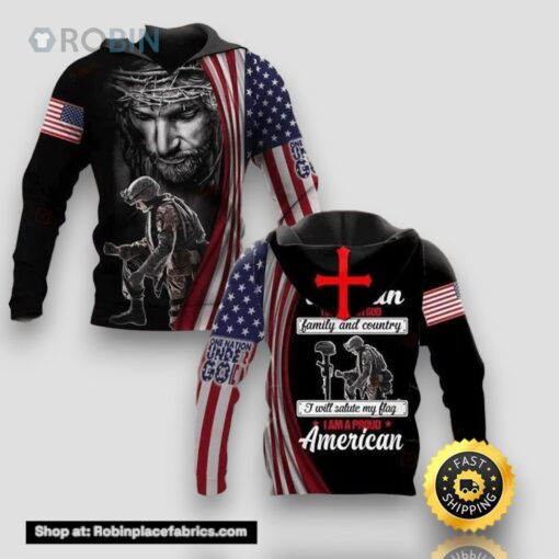 I Am A Veteran I Believe In God Family All Over Print 3D Hoodie For Military