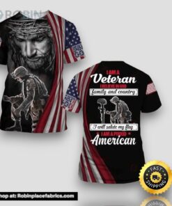 I Am A Veteran I Believe In God Family All Over Print 3D T Shirt For Military