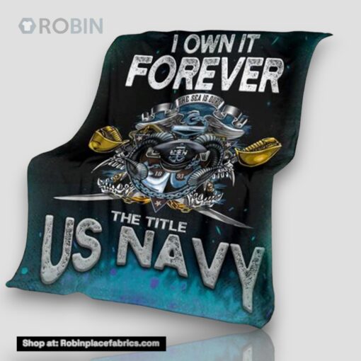 I Own It Forever The Title Us Navy Fleece Throw Blanket