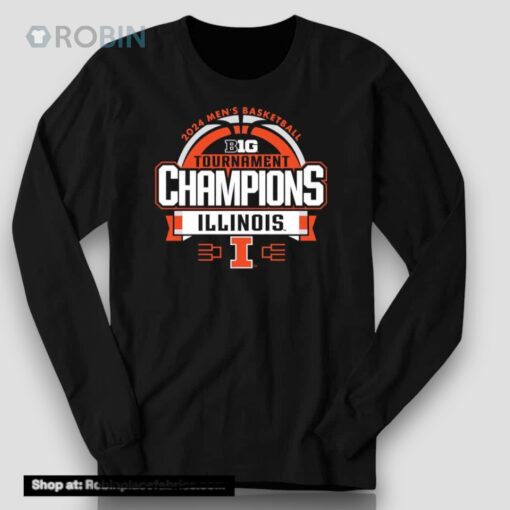 Illini 2024 Big Ten Men’s Basketball Conference Tournament Champions Locker Room Shirt