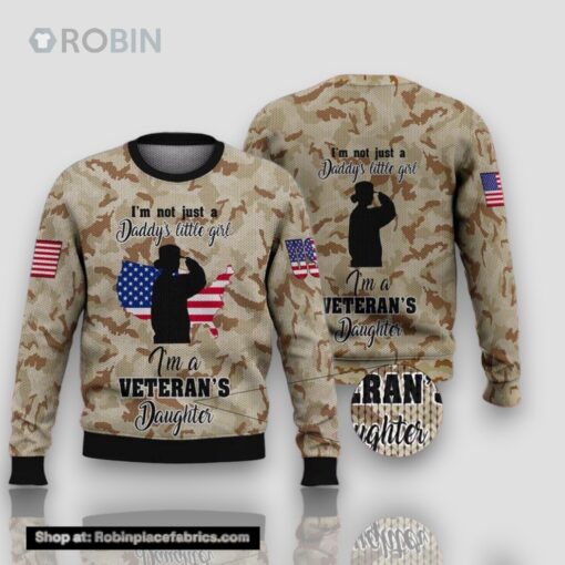 I’m Veteran Daughter Ugly Christmas Sweater For Men and Women Adult Us5981