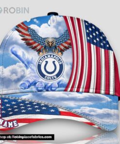 Indianapolis Colts America Eagle Flag 4th Of July Baseball Cap, Football Veteran Cap