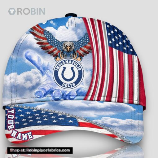 Indianapolis Colts America Eagle Flag 4th Of July Baseball Cap, Football Veteran Cap