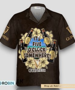 It’s Five O’clock Somewhere Guinness Beer Hawaiian Shirt