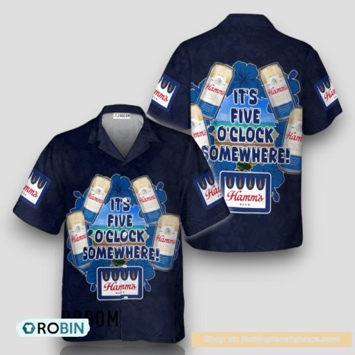 It’s Five O’clock Somewhere Hamm’s Beer Hawaiian Shirt