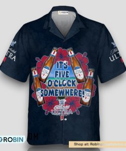 It’s Five O’clock Somewhere Michelob ULTRA Hawaiian Shirt It’s Five O’clock Somewhere Michelob ULTRA Hawaiian Shirt
