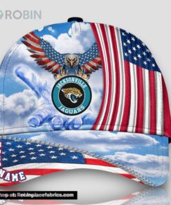 Jacksonville Jaguars America Eagle Flag 4th Of July Baseball Cap, Football Veteran Cap