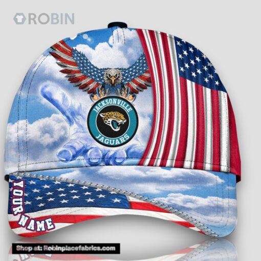 Jacksonville Jaguars America Eagle Flag 4th Of July Baseball Cap, Football Veteran Cap