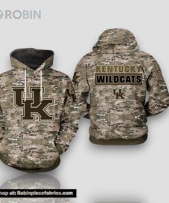 Kentucky Wildcats Camouflage Veteran 3D Hoodie NCAA Gifts