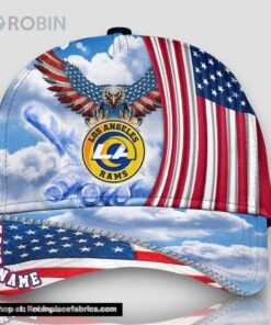 Los Angeles Rams America Eagle Flag 4th Of July Baseball Cap, Football Veteran Cap