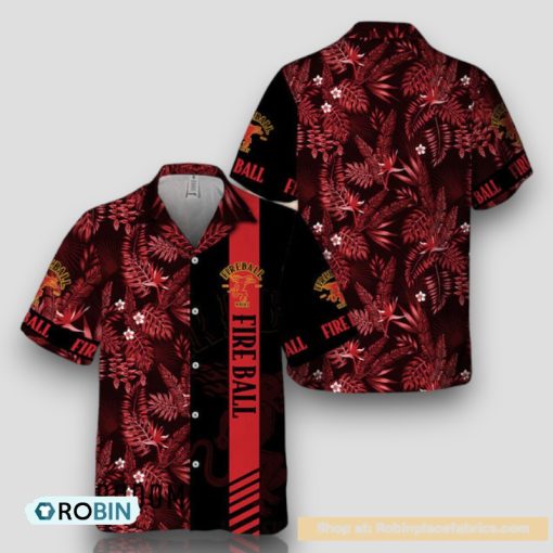 Midnight Tropical Foliage Fireball Whisky Hawaiian Shirt