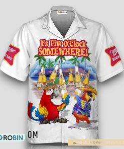 Miller High Life Funny Parrot Hawaiian Shirt