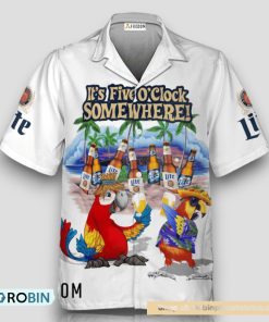 Miller Lite Funny Parrot Hawaiian Shirt Miller Lite Funny Parrot Hawaiian Shirt