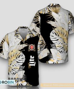 Miller Lite Tropical Palm Hawaiian Shirt Miller Lite Tropical Palm Hawaiian Shirt