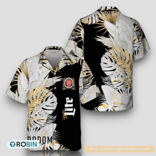 Miller Lite Tropical Palm Hawaiian Shirt