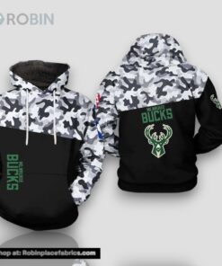 Milwaukee Bucks NBA Camouflage Veteran Team 3D Hoodie For Men Women Milwaukee Bucks NBA Camouflage Veteran Team 3D Hoodie For Men Women