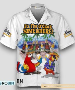 Modelo Negra Funny Parrot Hawaiian Shirt