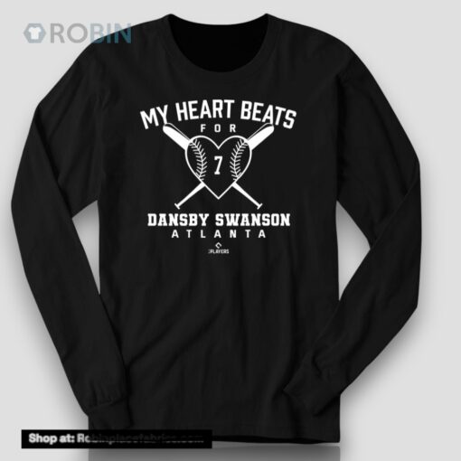 My Heart Beats for Dansby Swanson Valentines Baseball Lover Shirt