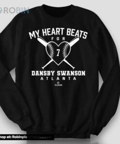 My Heart Beats for Dansby Swanson Valentines Baseball Lover Shirt