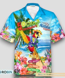 Natural Light Parrot Hawaiian Shirt Natural Light Parrot Hawaiian Shirt