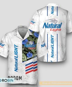 Natural Light White Tropical Flower Hawaiian Shirt