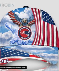 New England Patriots America Eagle Flag 4th Of July Baseball Cap, Football Veteran Cap