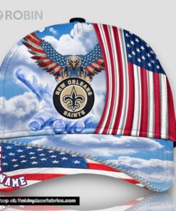 New Orleans Saints America Eagle Flag 4th Of July Baseball Cap, Football Veteran Cap