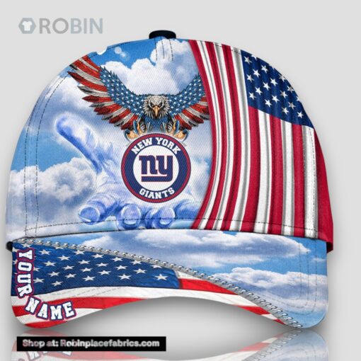 New York Giants America Eagle Flag 4th Of July Baseball Cap, Football Veteran Cap