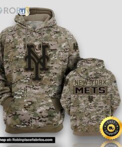New York Mets Camouflageuflage Veteran 3D Hoodie
