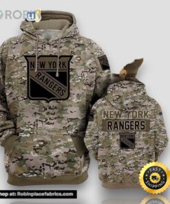 New York Rangers Camouflageuflage Veteran 3D Hoodie All Over Print