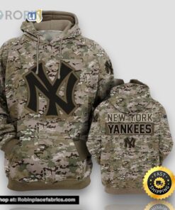 New York Yankees Camouflageuflage Veteran 3D Hoodie Zip Hoodie