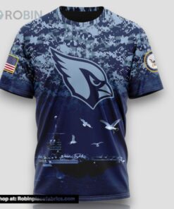 NFL Arizona Cardinals 3D T Shirt Honor US Navy Veterans Stylish Gear For Fans