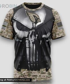 NFL Arizona Cardinals 3D T Shirt Punisher Skull Camouflage Veteran Kits Represent Your Team