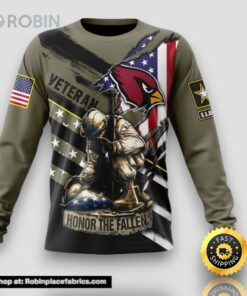 NFL Arizona Cardinals Crewneck Sweatshirt Honor Veterans Kneeling Soldier Gifts For Football Fans NFL Arizona Cardinals Crewneck Sweatshirt Honor Veterans Kneeling Soldier Gifts For Football Fans