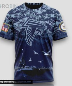 NFL Atlanta Falcons 3D T Shirt Honor US Navy Veterans Stylish Gear For Fans