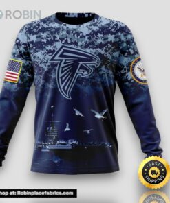 NFL Atlanta Falcons Crewneck Sweatshirt Honor US Navy Veterans Stylish Gear For Fans