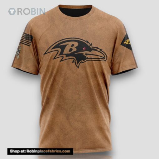 NFL Baltimore Ravens T Shirt Special Salute To Service For Veterans Day Full Printed T Shirt