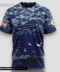 NFL Buffalo Bills 3D T Shirt Honor US Navy Veterans Stylish Gear For Fans