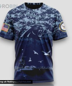 NFL Carolina Panthers 3D T Shirt Honor US Navy Veterans Stylish Gear For Fans