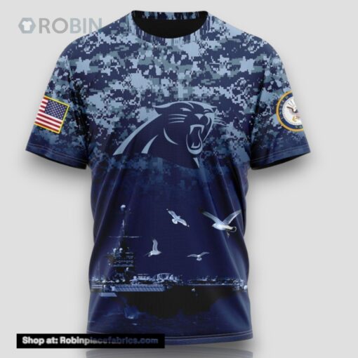 NFL Carolina Panthers 3D T Shirt Honor US Navy Veterans Stylish Gear For Fans