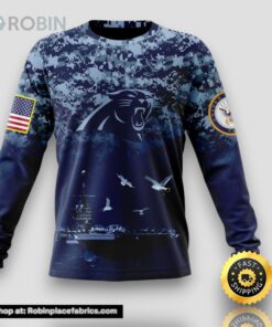 NFL Carolina Panthers Crewneck Sweatshirt Honor US Navy Veterans Stylish Gear For Fans
