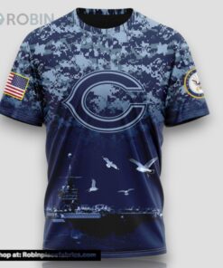 NFL Chicago Bears 3D T Shirt Honor US Navy Veterans Stylish Gear For Fans