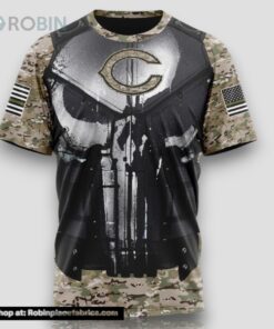 NFL Chicago Bears 3D T Shirt Punisher Skull Camouflage Veteran Kits Represent Your Team