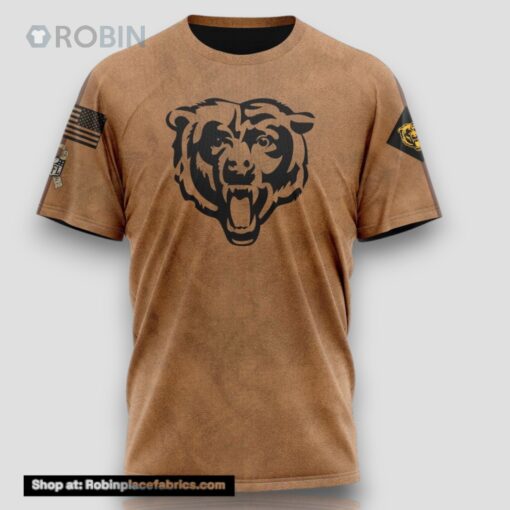 NFL Chicago Bears T Shirt Special Salute To Service For Veterans Day Full Printed T Shirt